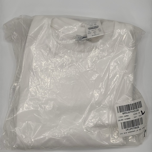 J Crew Factory Long-sleeve ribbed everyday tee in white plus size 2X NWT CA961 - Picture 8 of 9